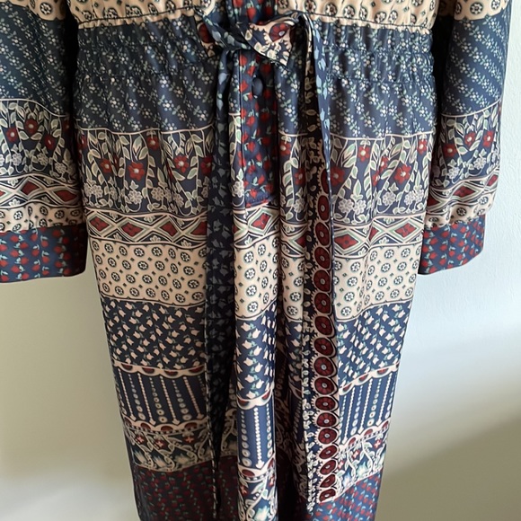 Vintage 80s Boho Floral Print Dress - Picture 4 of 11